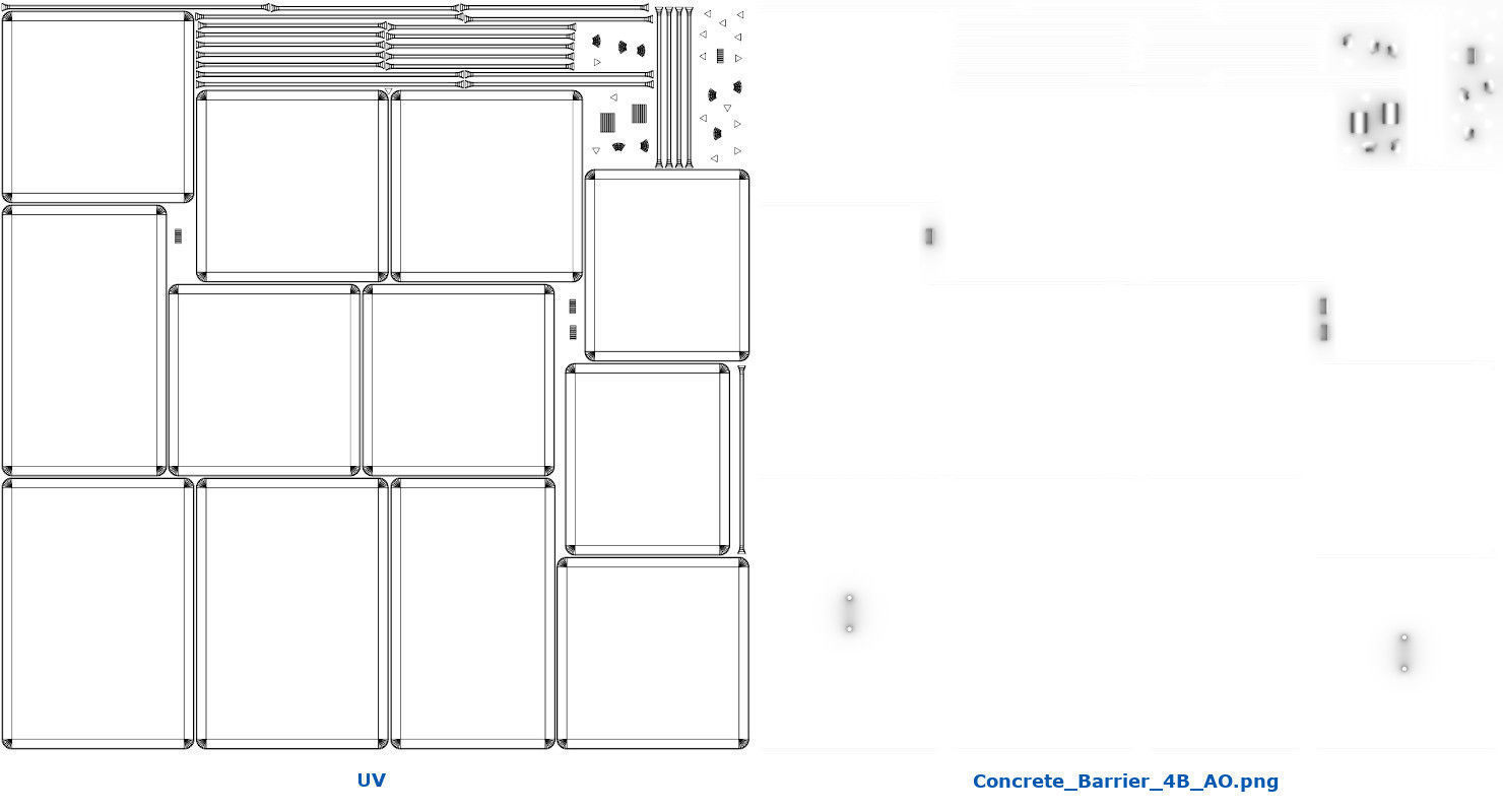 Concrete Barrier 4B Low-poly 3D model_6