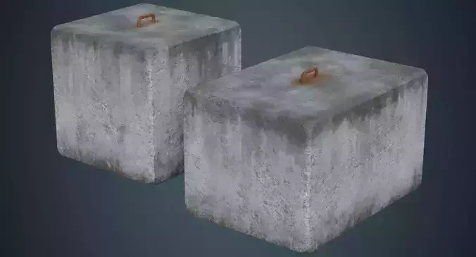 Concrete Barrier 4B Low-poly 3D model Concrete Barrier 4B Low-poly 3D model