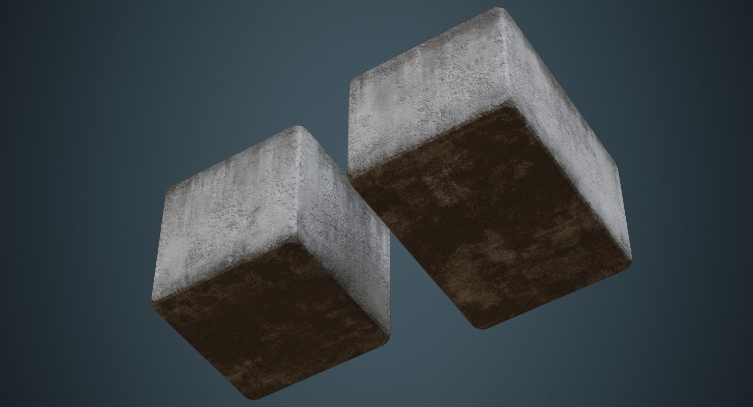 Concrete Barrier 4B Low-poly 3D model_4