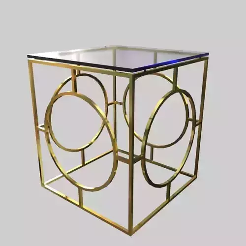 Glass Table 10 Low-poly 3D model