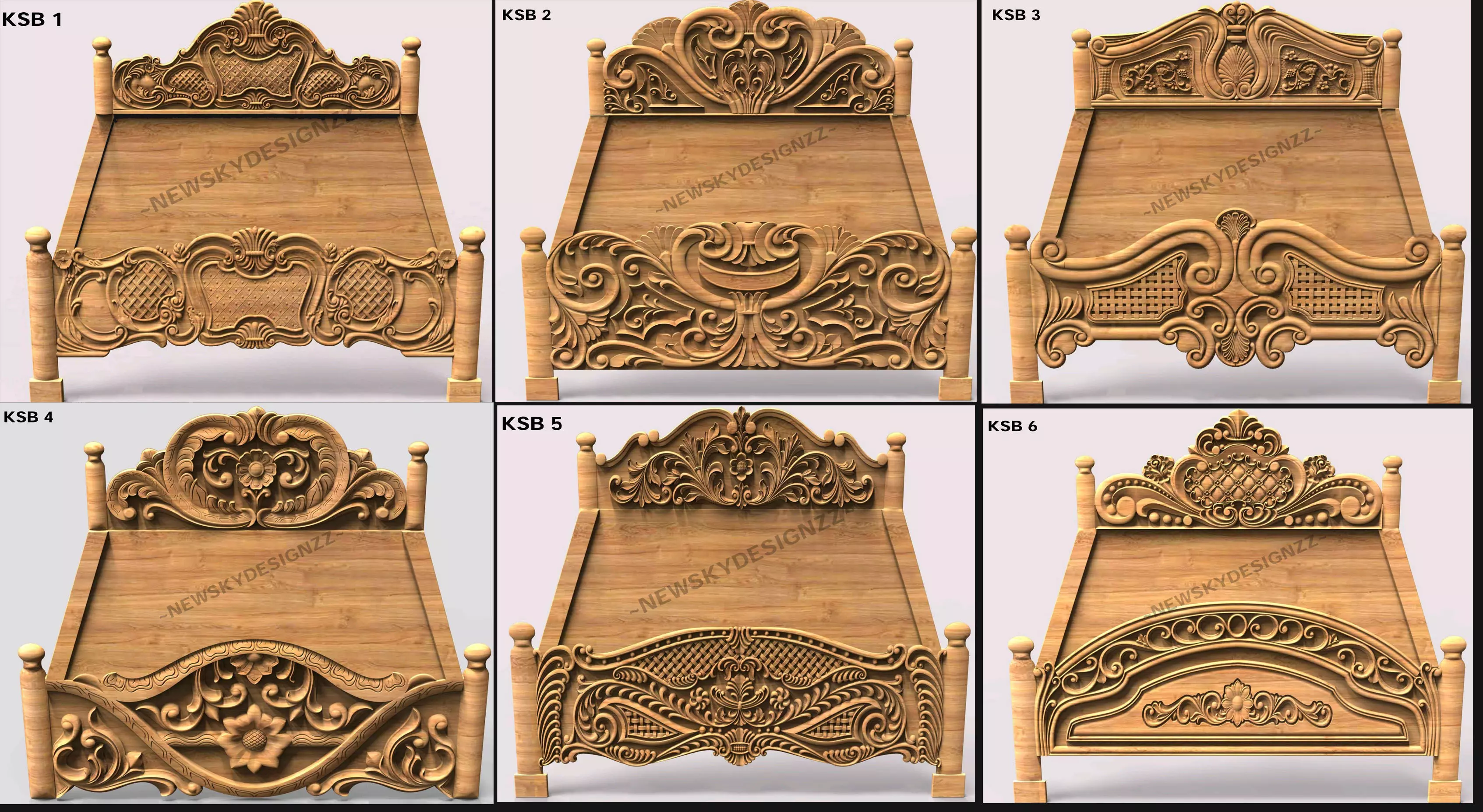 30 Luxury Bed carving Collection 3D model 3D print model