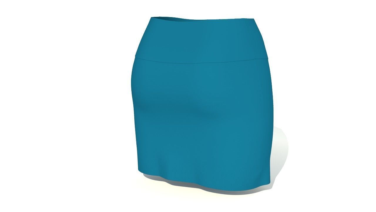 Stylish Designer Women Yoke Skirt 3D model 3D model_3