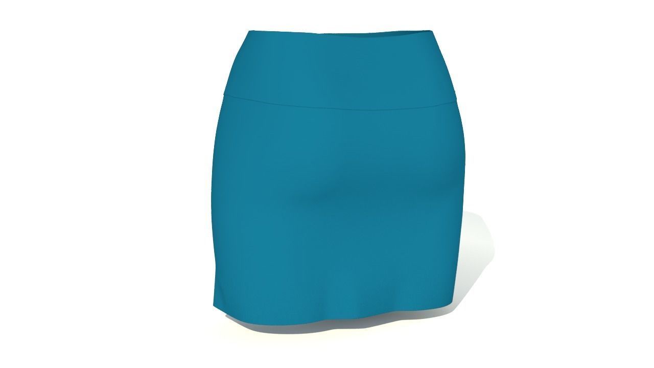 Stylish Designer Women Yoke Skirt 3D model 3D model_4