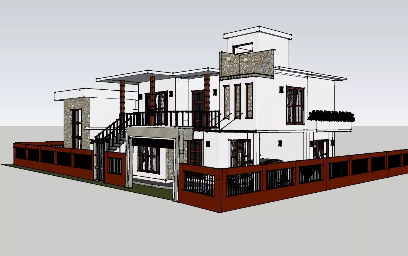 modern house model 3D print model