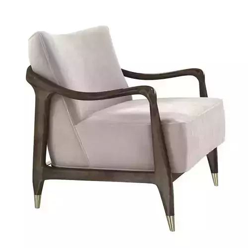 Midcentury Sculptural Gio Ponti Style Walnut Lounge Chairs 1950s 3D model