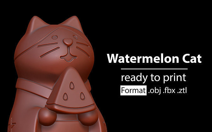 Watermelon Cat 3D print model