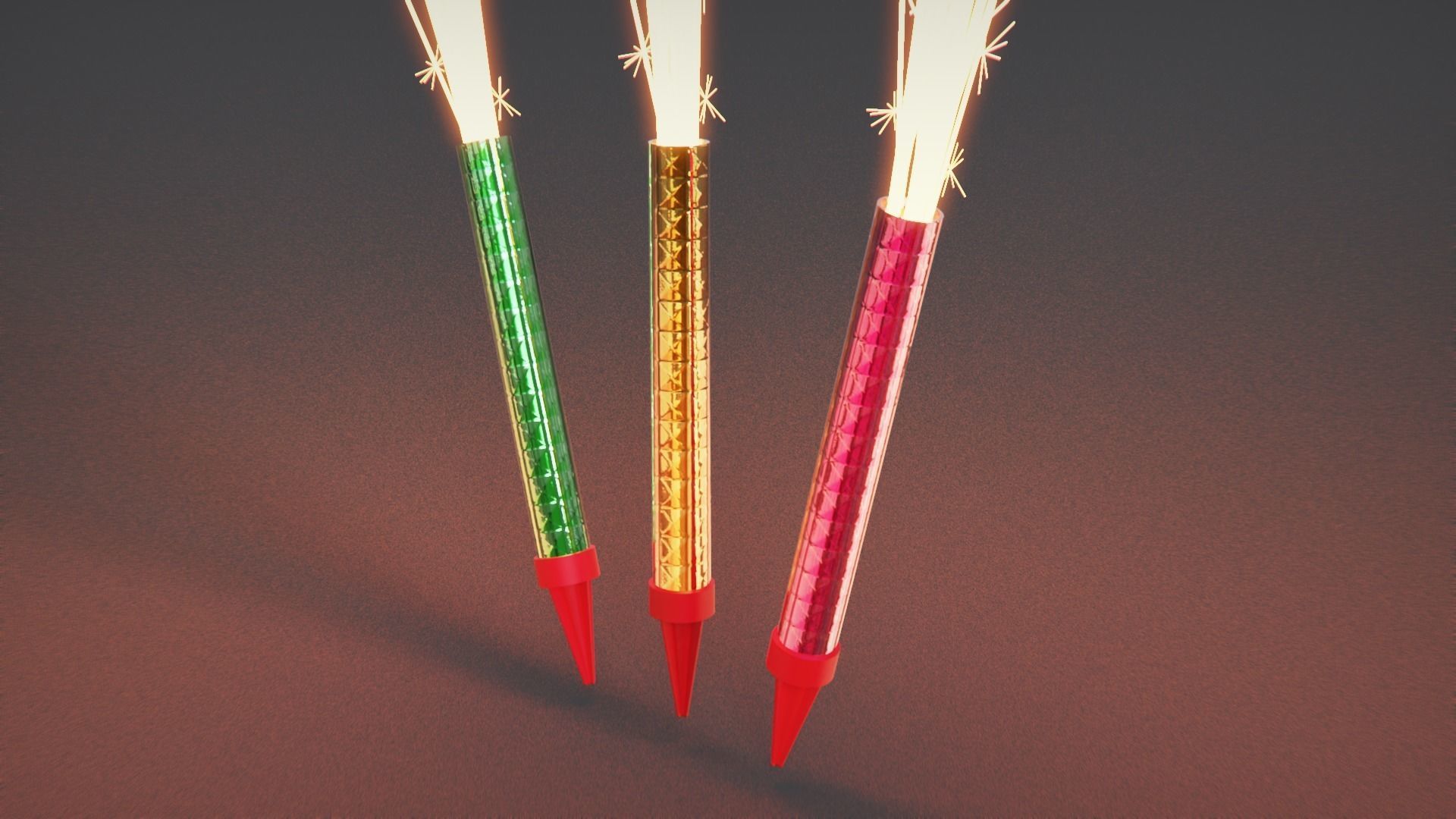 Cake Sparkler 3D model_2