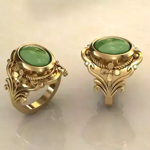 Beautiful flower ring in jewellery 3D print model