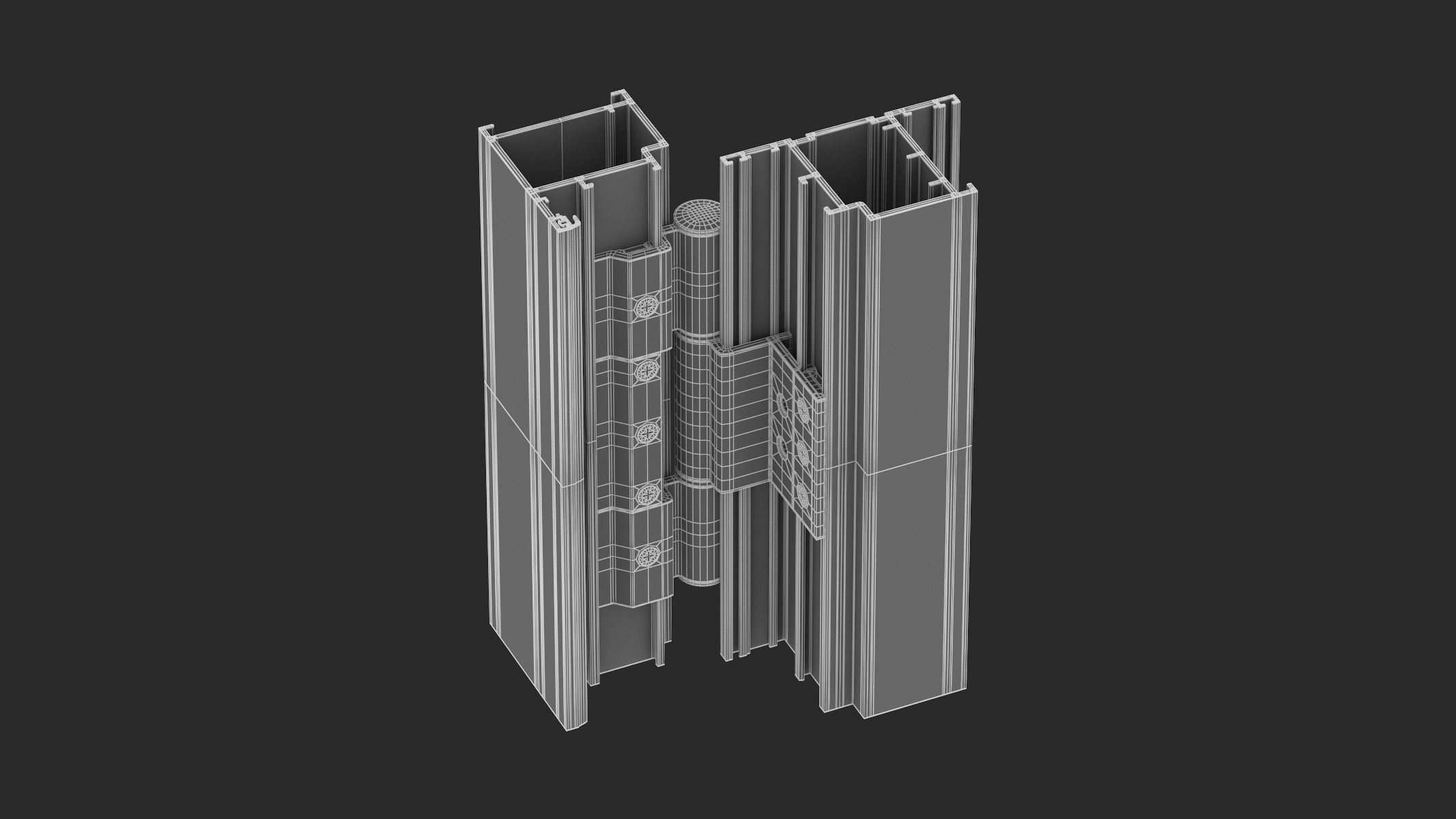 Aluminium Door Hinge 3D model_3