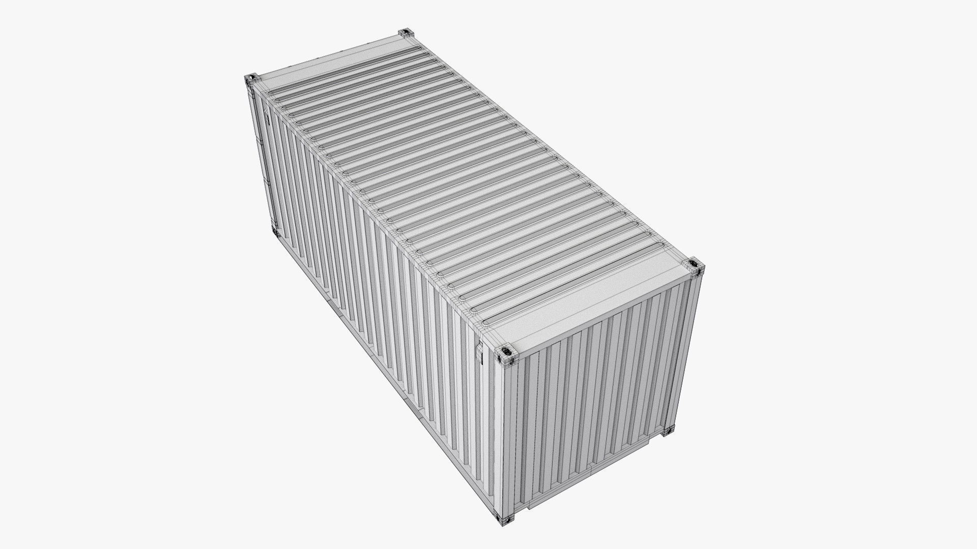 20 ft Dry Van Shipping Container 3D model_12