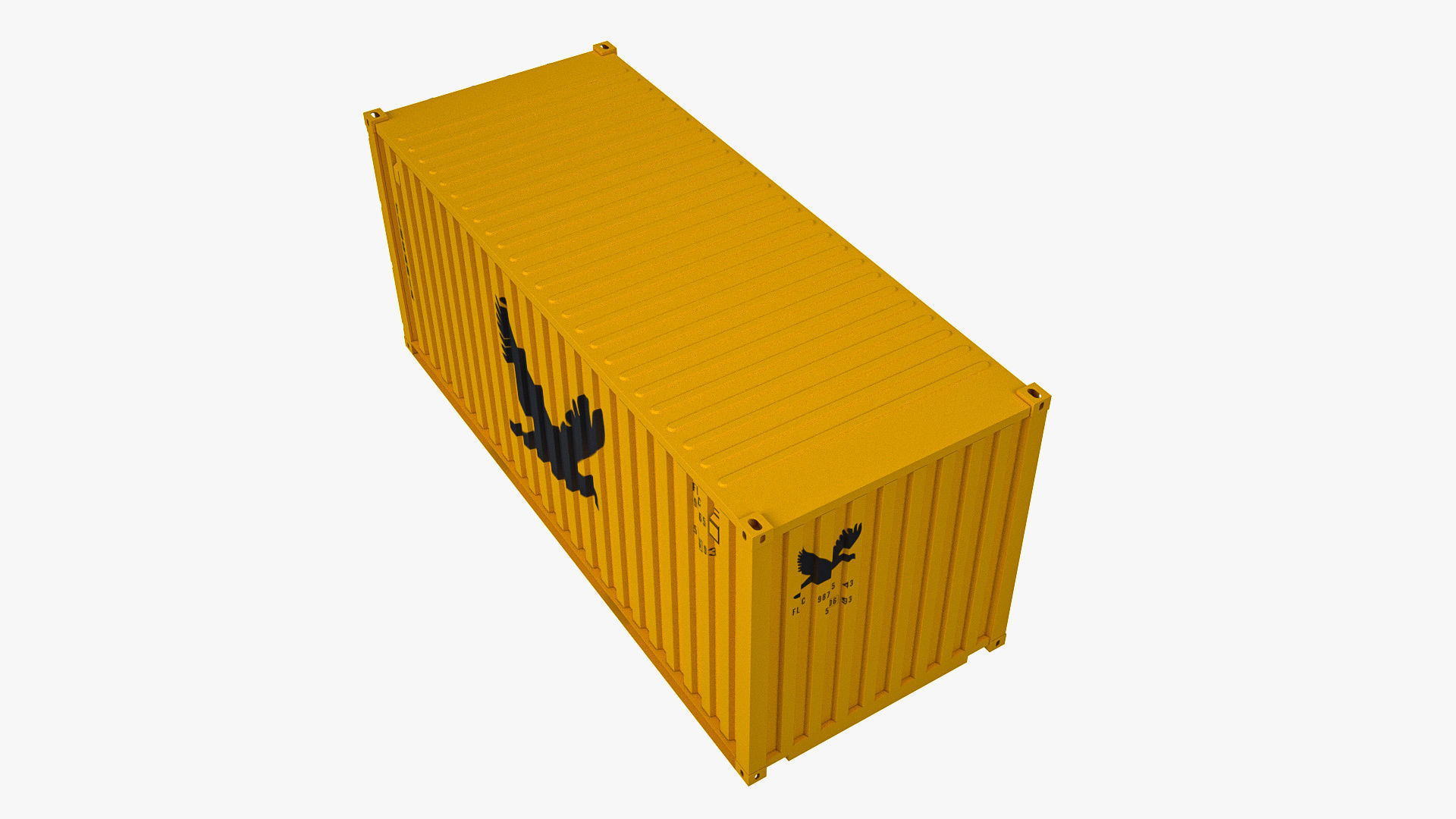 20 ft Dry Van Shipping Container 3D model_6