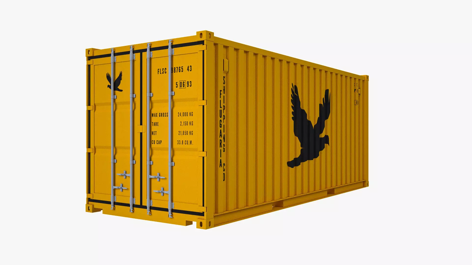 20 ft Dry Van Shipping Container 3D model_0