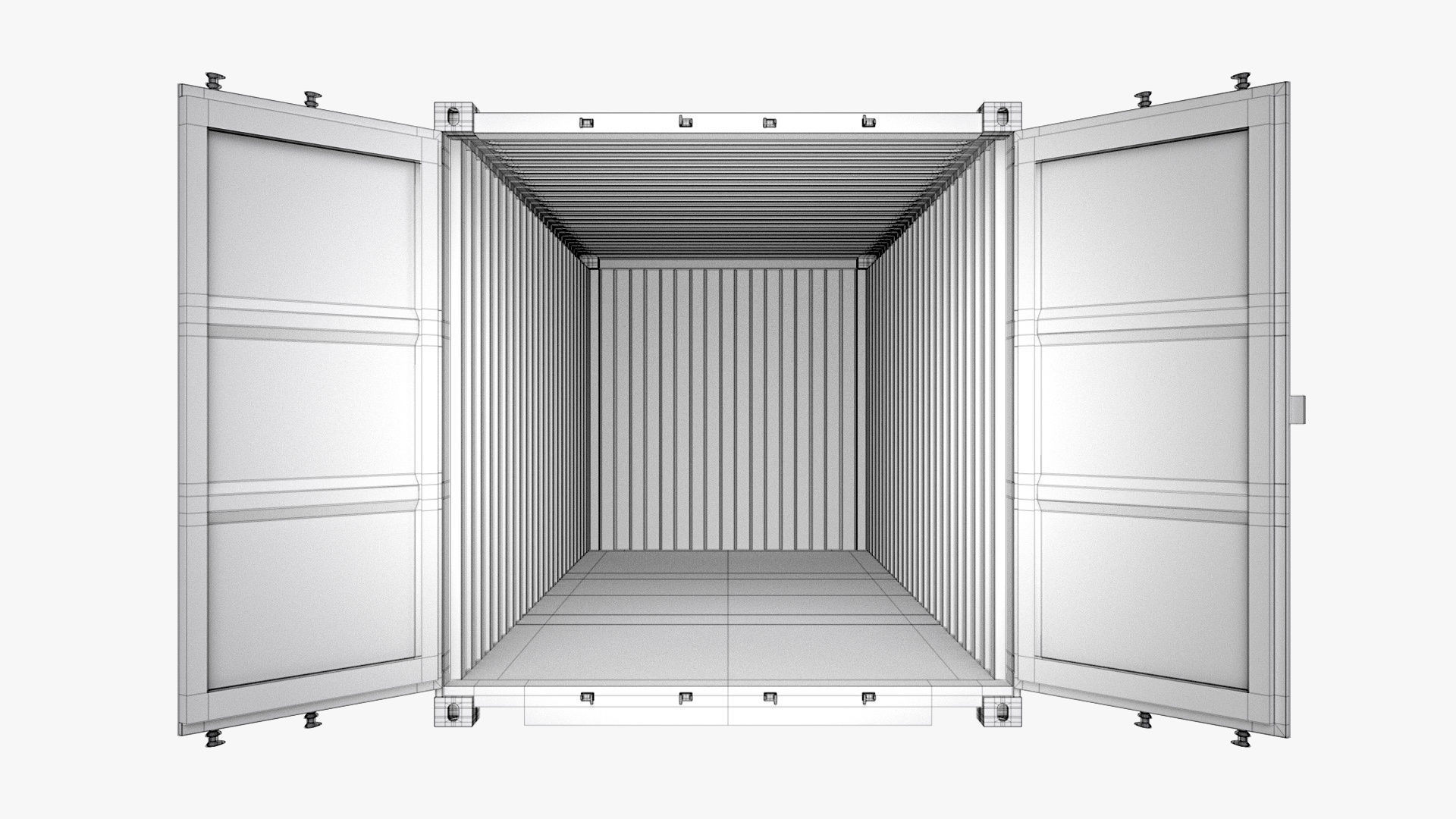 20 ft Dry Van Shipping Container 3D model_14