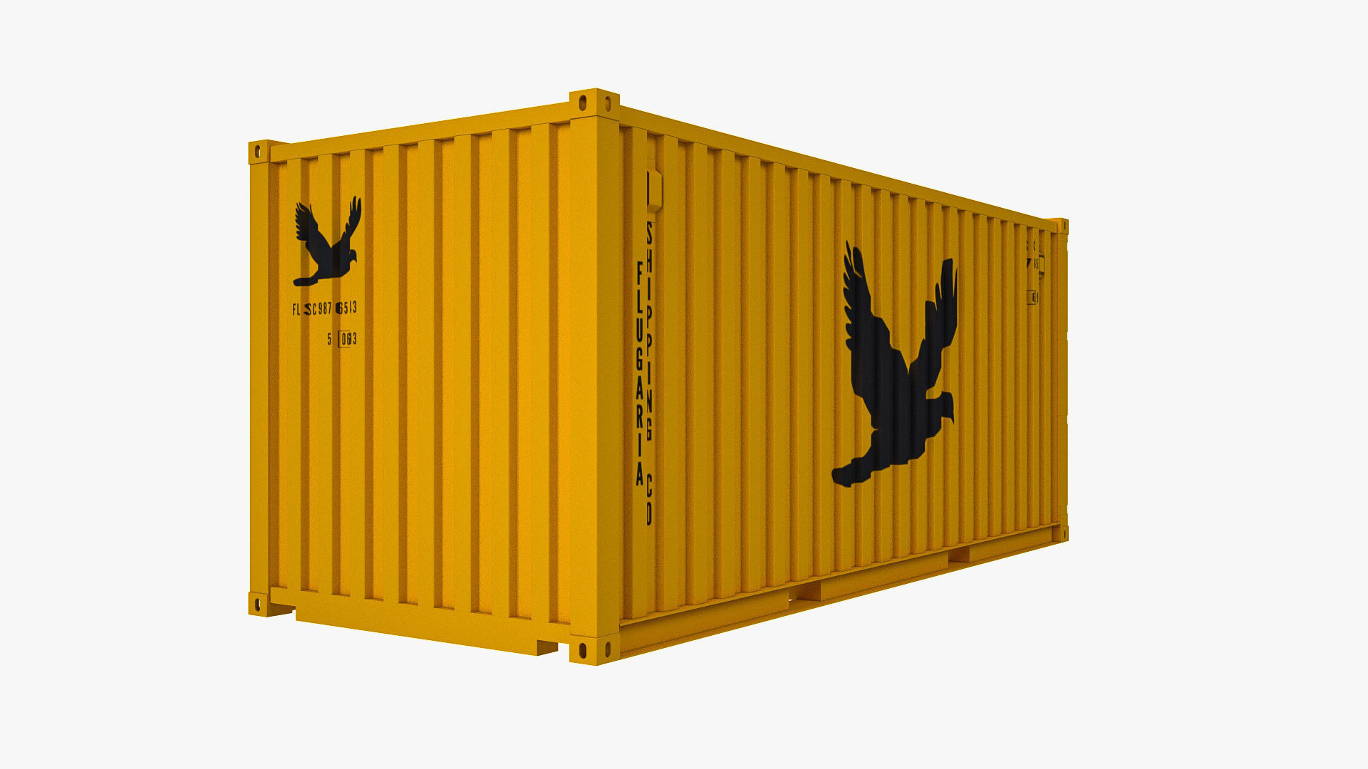 20 ft Dry Van Shipping Container 3D model_1