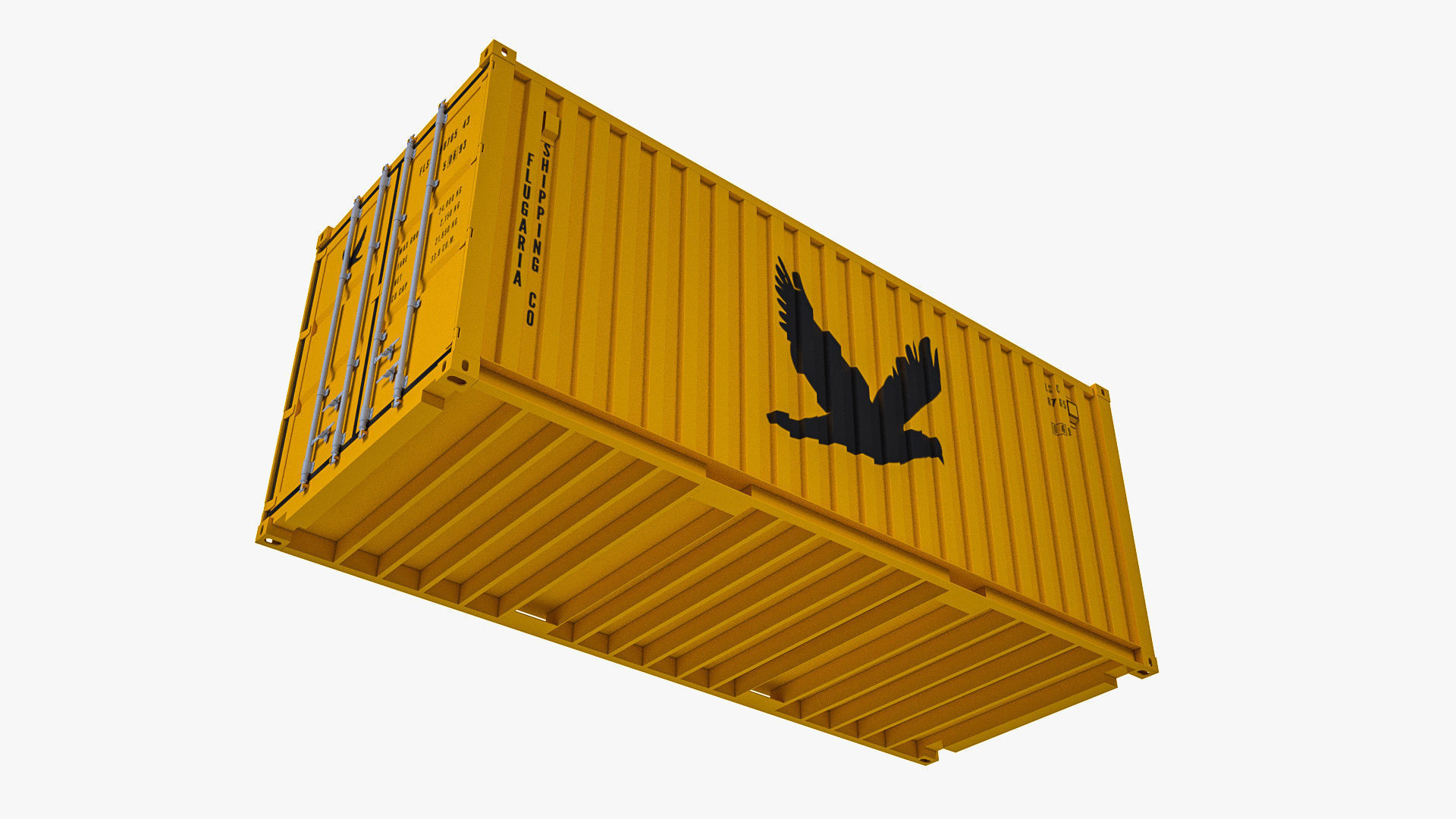 20 ft Dry Van Shipping Container 3D model_2