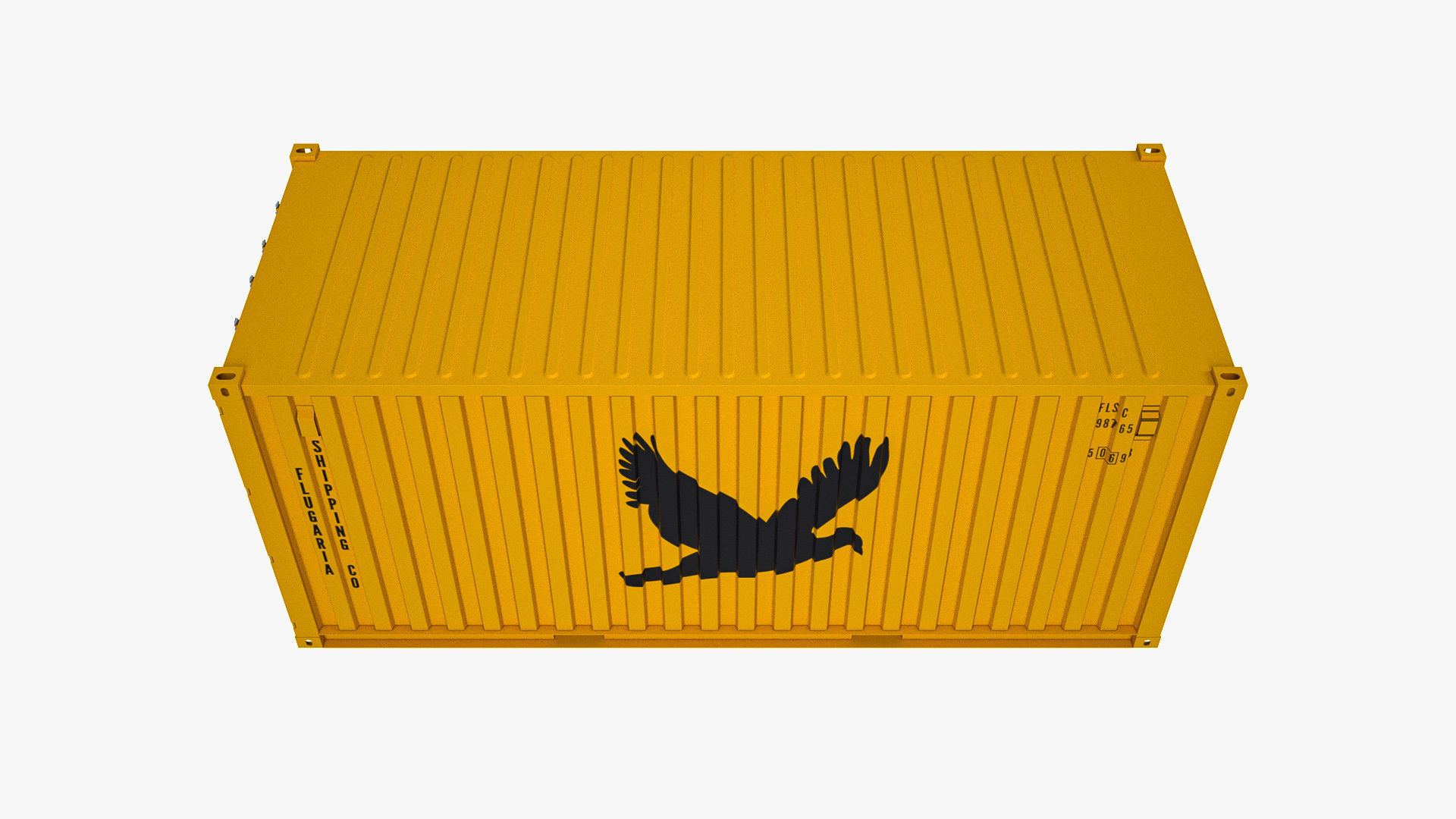 20 ft Dry Van Shipping Container 3D model_4