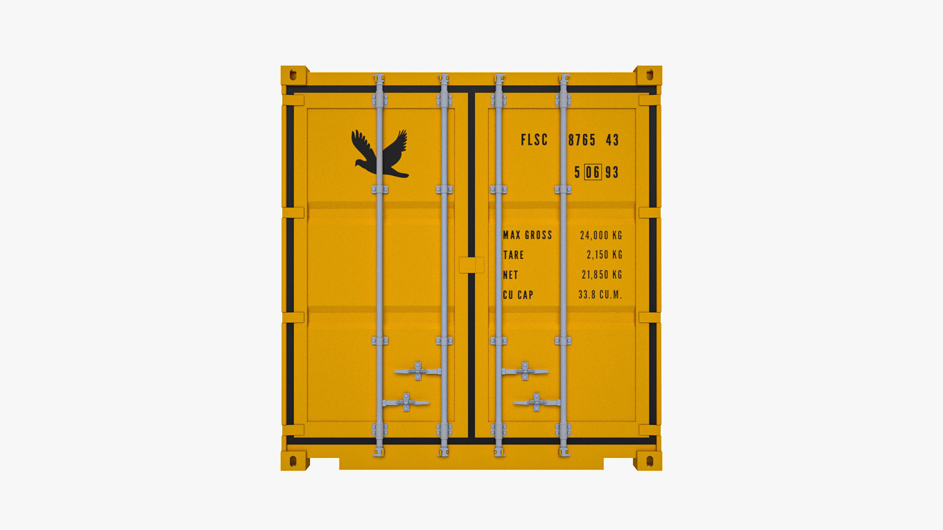 20 ft Dry Van Shipping Container 3D model_7
