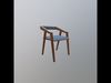 Modern wooden chair  Low-poly 3D model_1