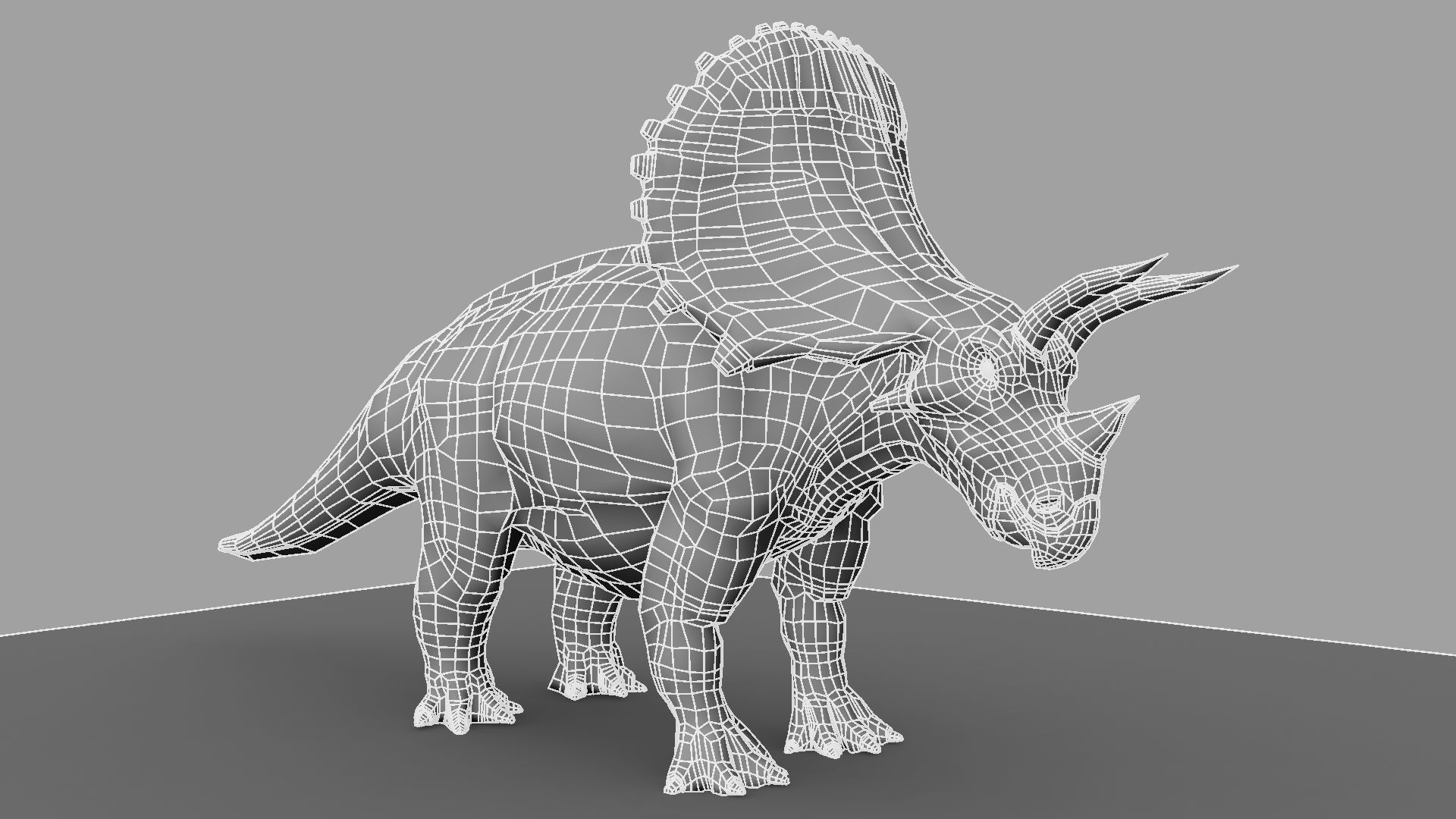 Triceratops dinosaur 3D model_22