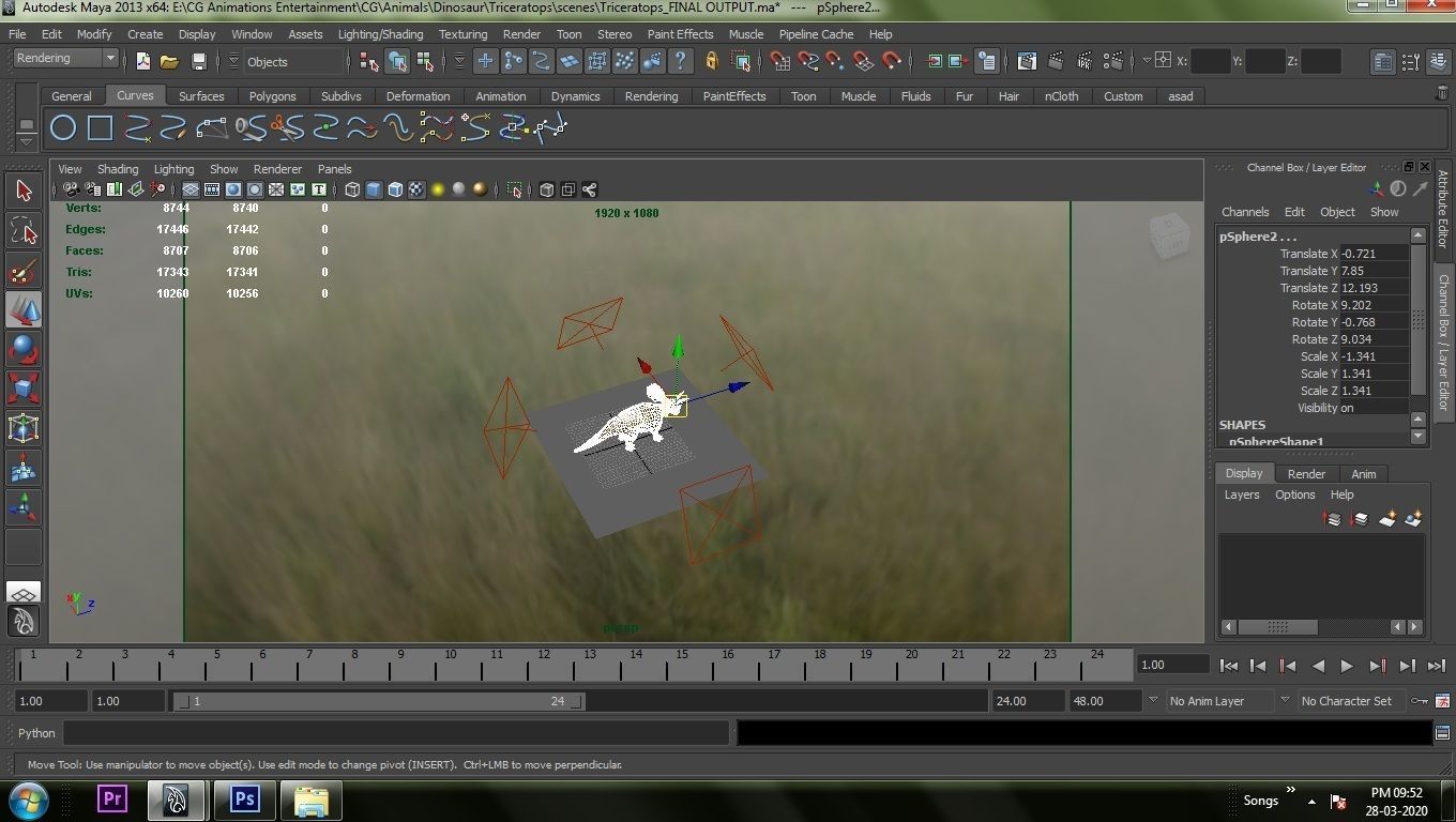 Triceratops dinosaur 3D model_5