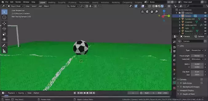 3d model of small football court
