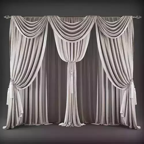 Curtain set of curtains Low-poly 3D model