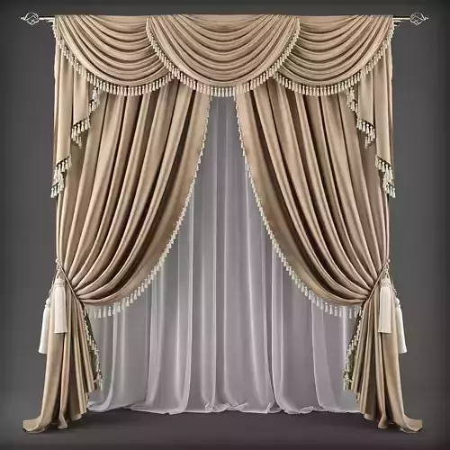 Curtain Low-poly 3D model