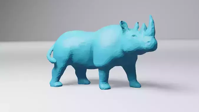 Low Poly Rhino rhinoceros 3D print model