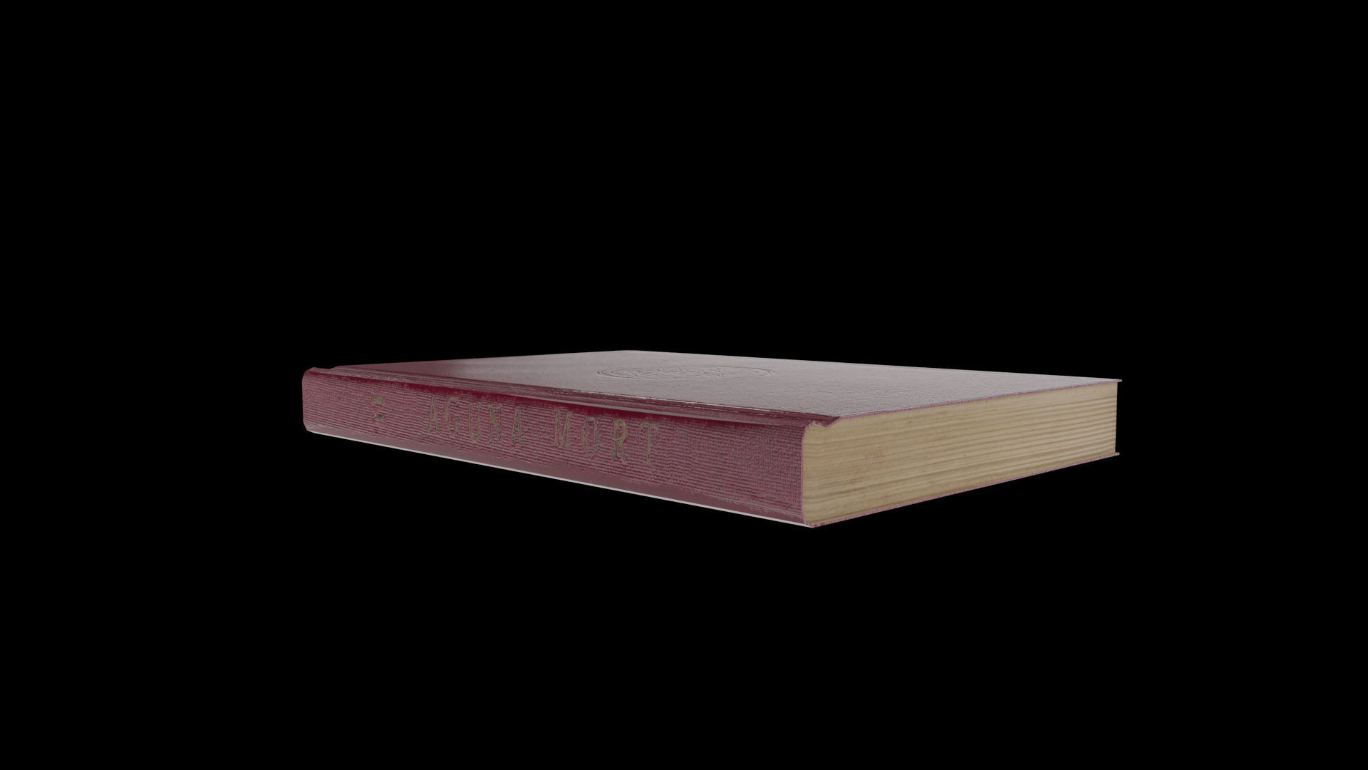 Diary maroon book Free low-poly 3D model_10