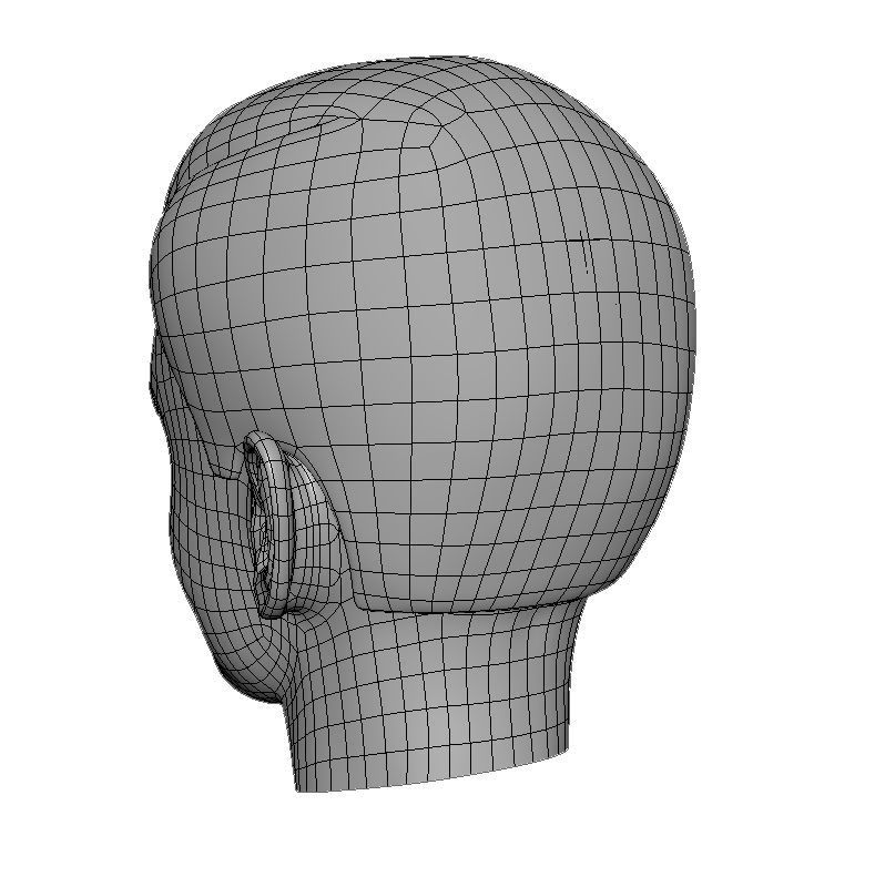 Teenage Head Low Poly Base Mesh Low-poly 3D model_2