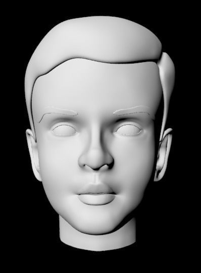 Teenage Head Low Poly Base Mesh Low-poly 3D model_3