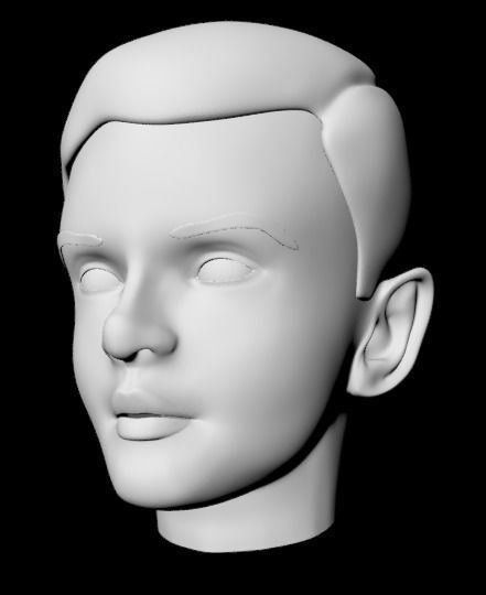 Teenage Head Low Poly Base Mesh Low-poly 3D model_4