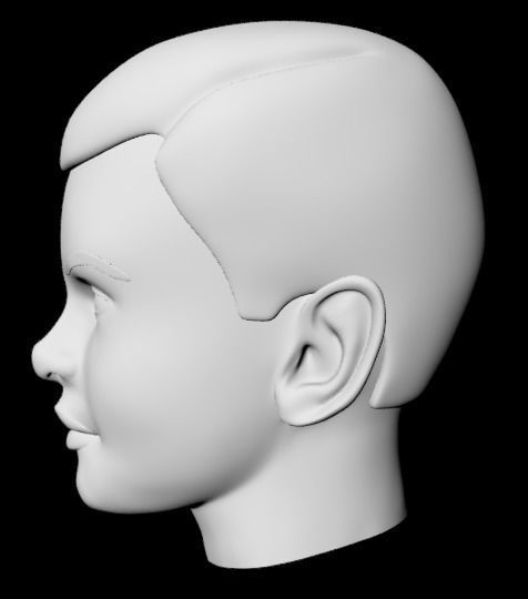 Teenage Head Low Poly Base Mesh Low-poly 3D model_5