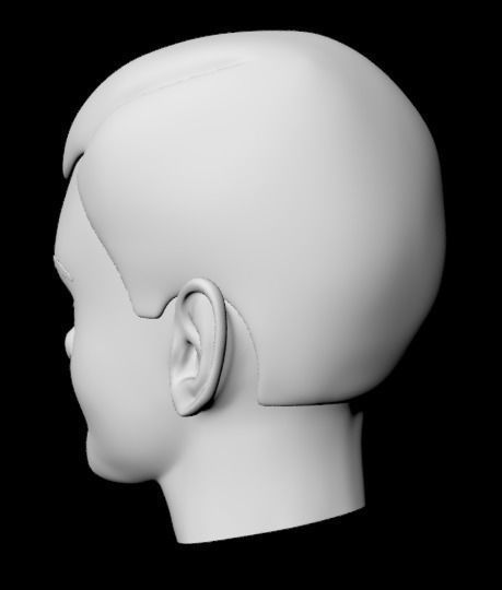 Teenage Head Low Poly Base Mesh Low-poly 3D model_6