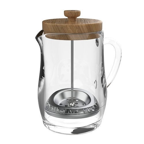Bamboo French Press 3D Model FP001 3D model