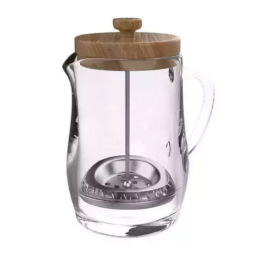 Bamboo French Press 3D Model FP001