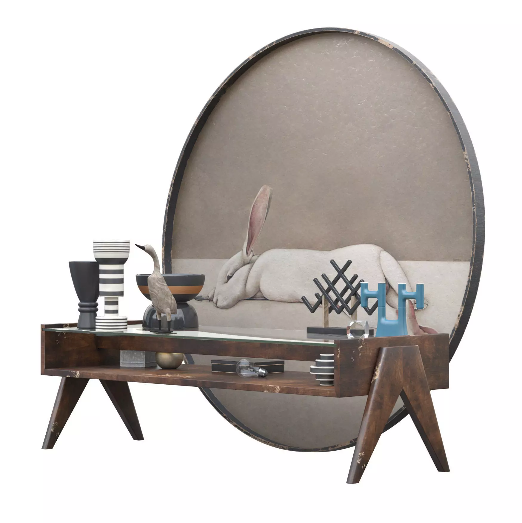 Pierre Jeanneret table 3D model_0