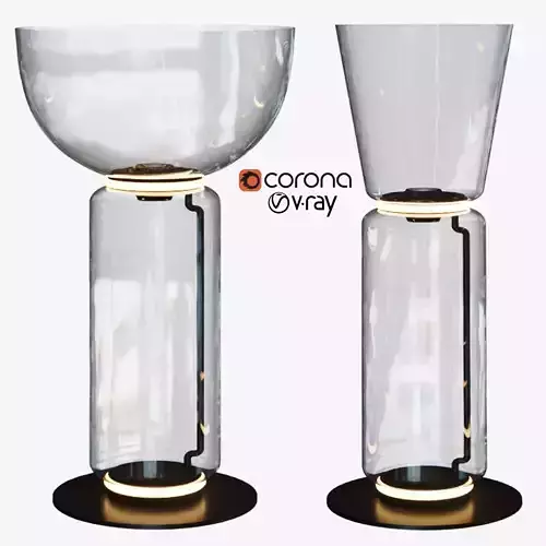 Noctambule glass table lamp with base