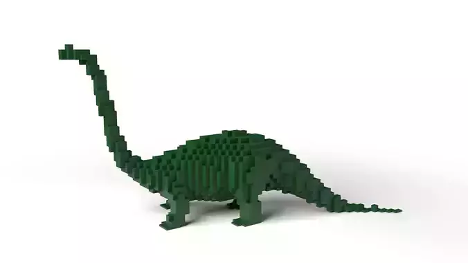 Bronchosaurus Minecraft Voxel Low-poly 3D model