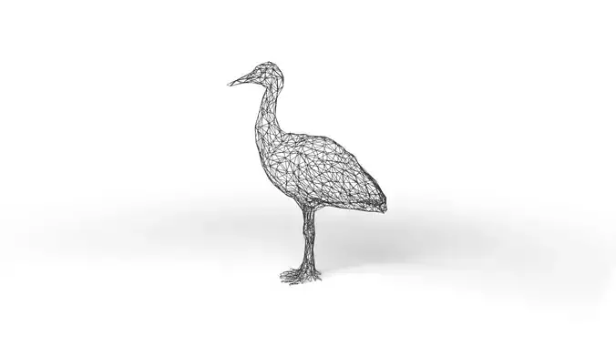 Crane Wireframe Low-poly 3D model