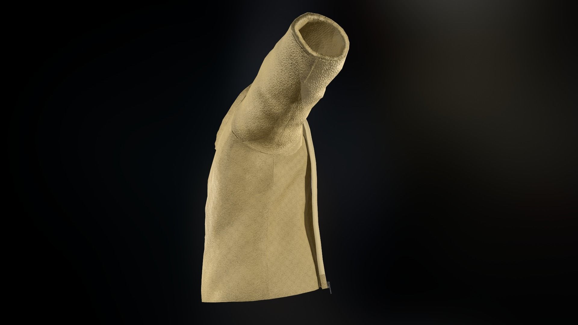 Fur Jacket Low-poly 3D model_5