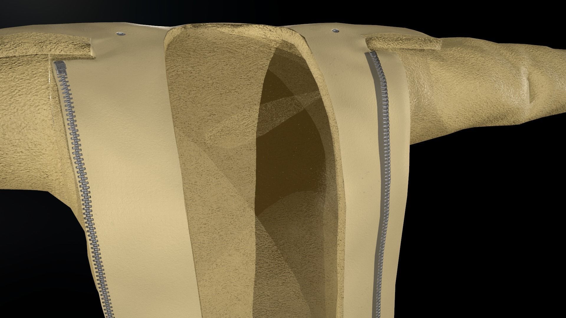 Fur Jacket Low-poly 3D model_9