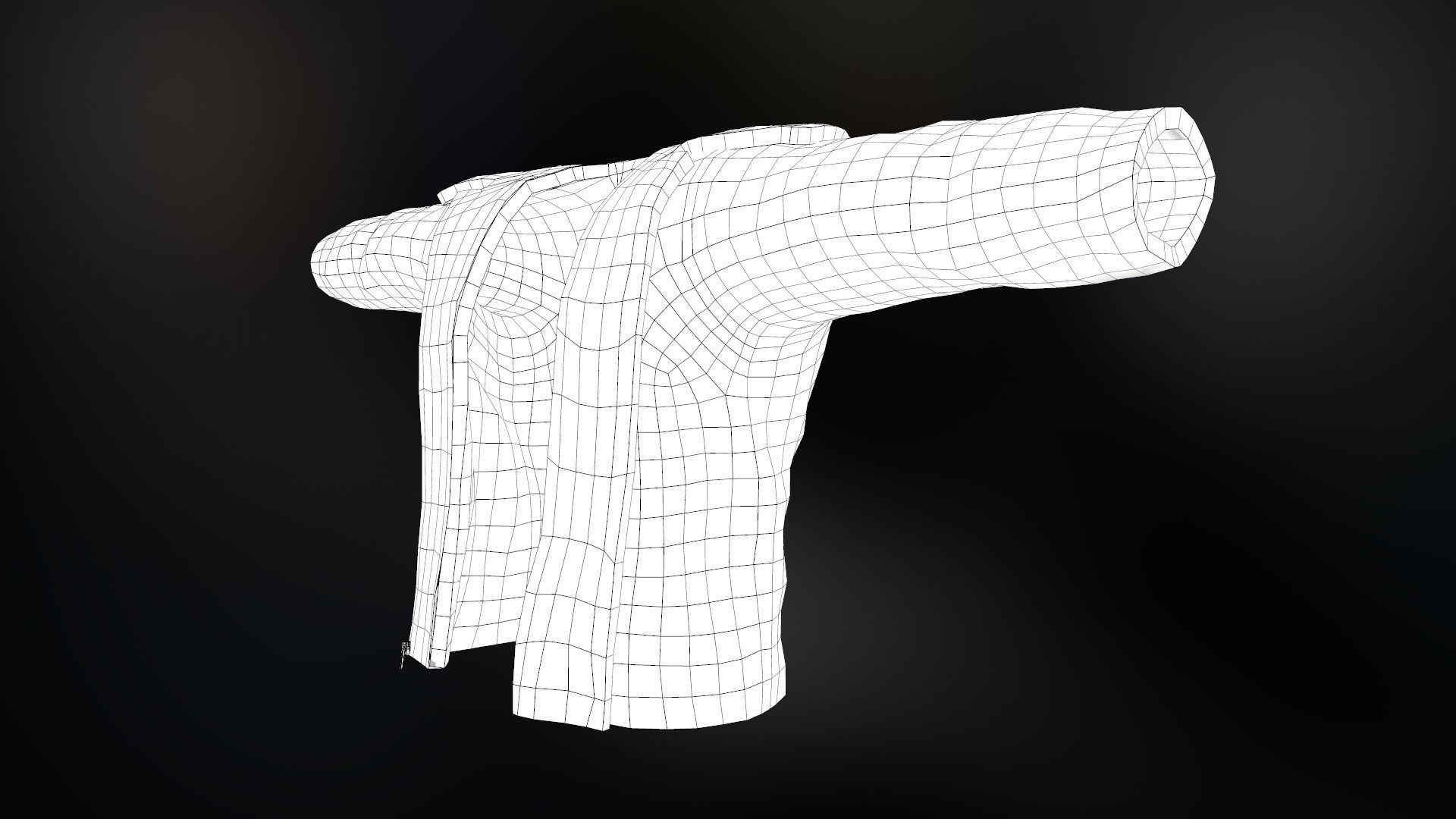 Fur Jacket Low-poly 3D model_25