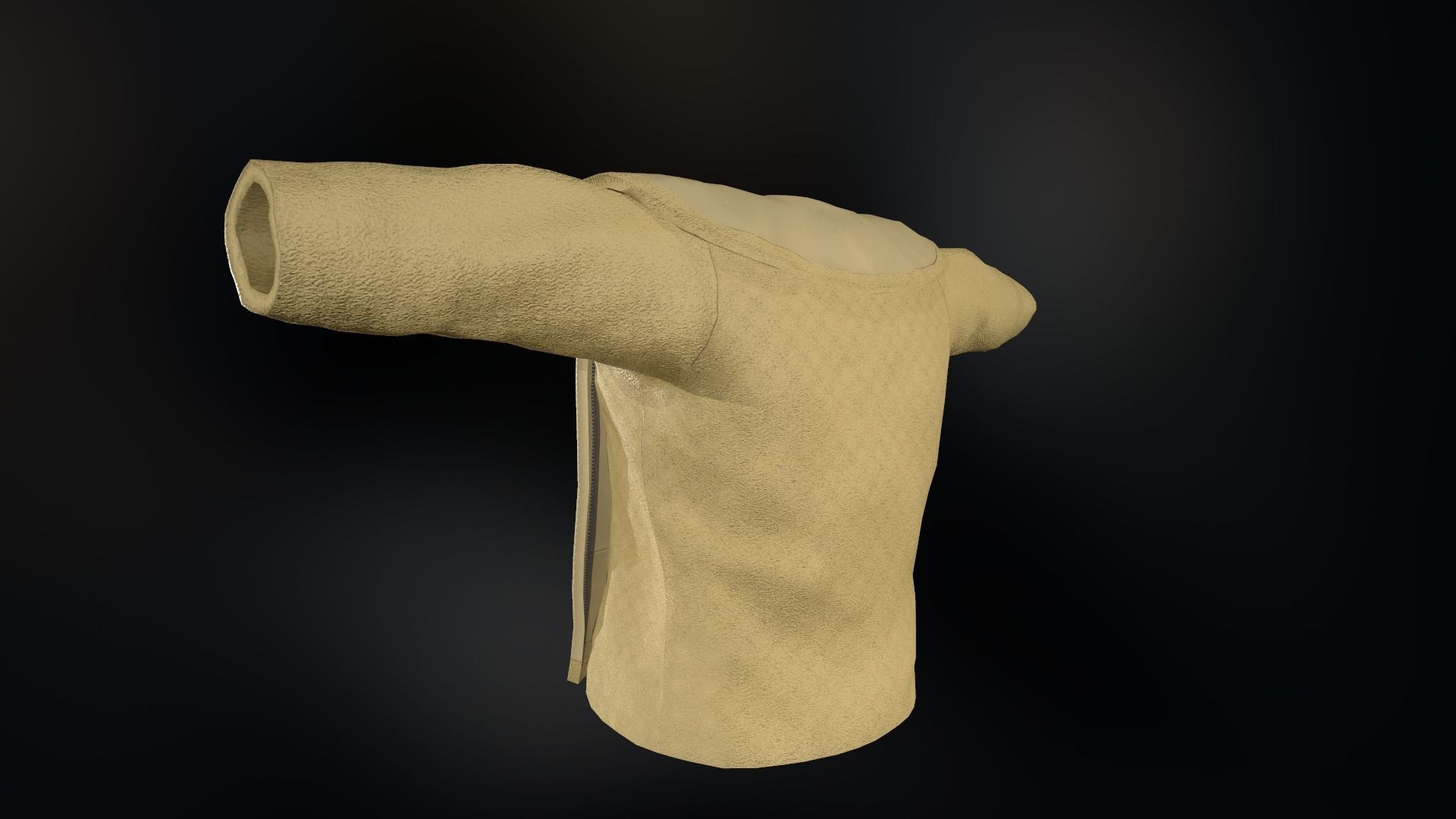 Fur Jacket Low-poly 3D model_3