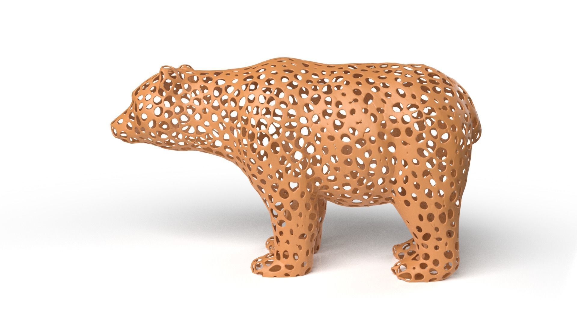 Bear Voronoi Low-poly 3D model_6