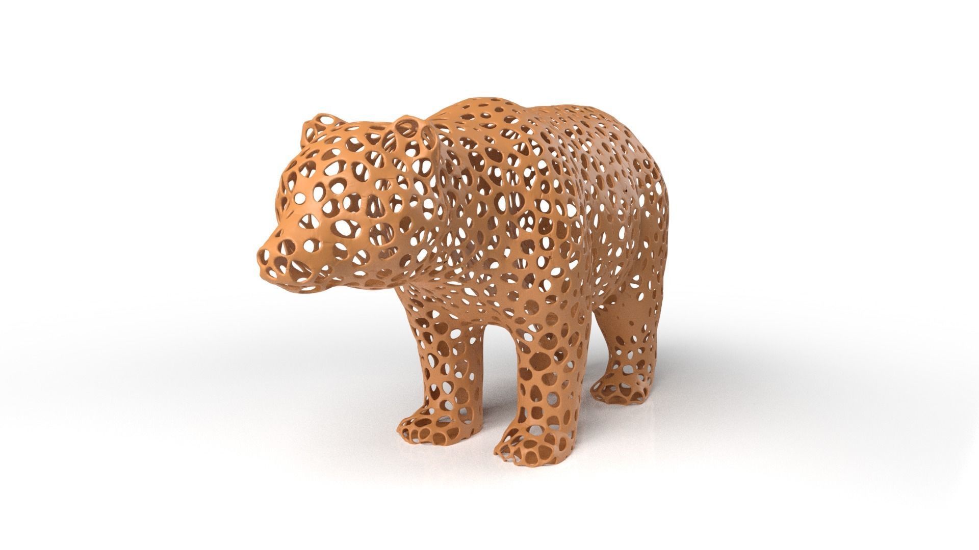 Bear Voronoi Low-poly 3D model_1