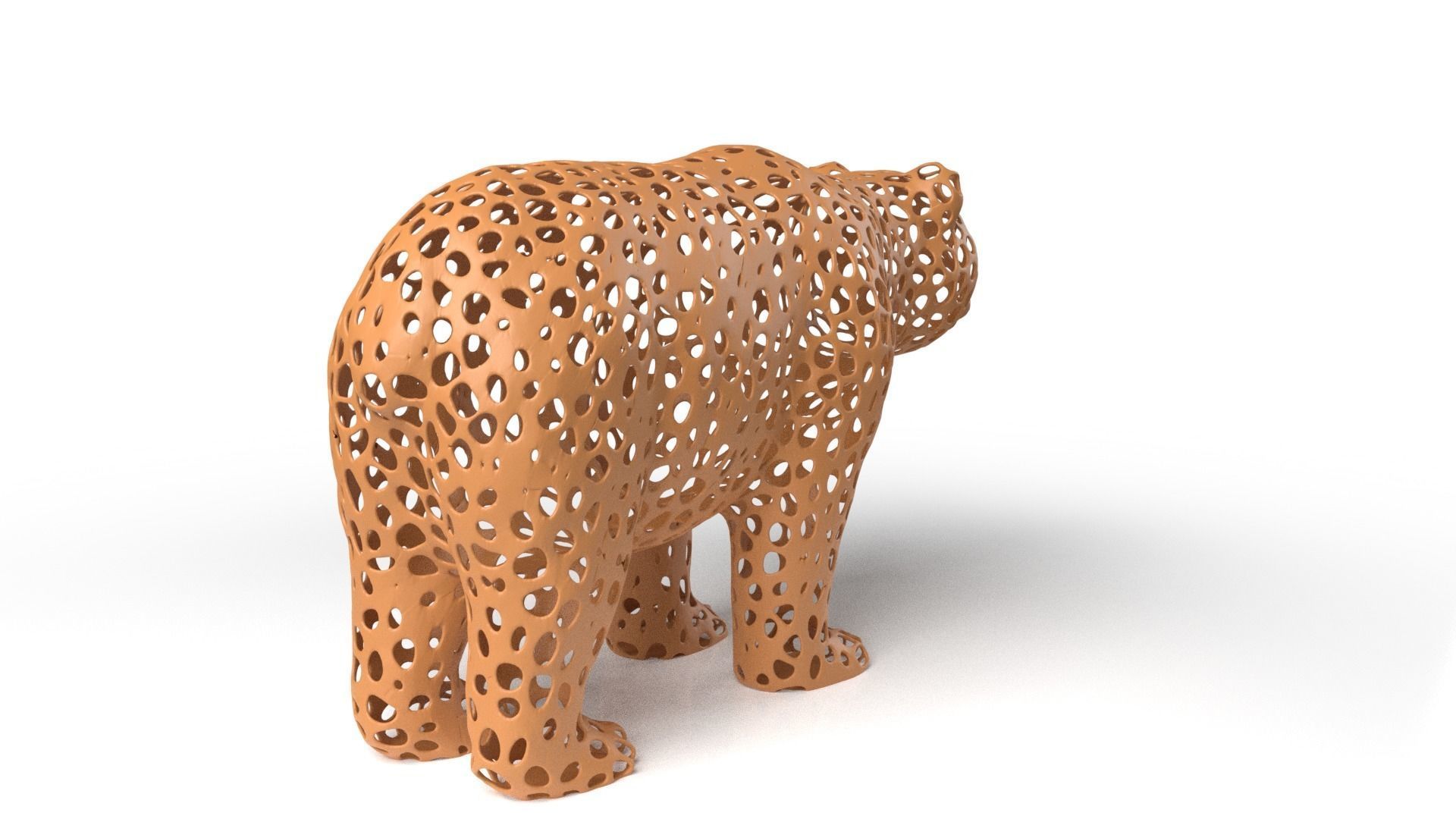 Bear Voronoi Low-poly 3D model_4