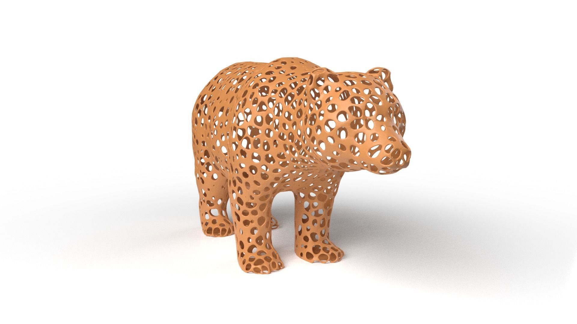 Bear Voronoi Low-poly 3D model_2