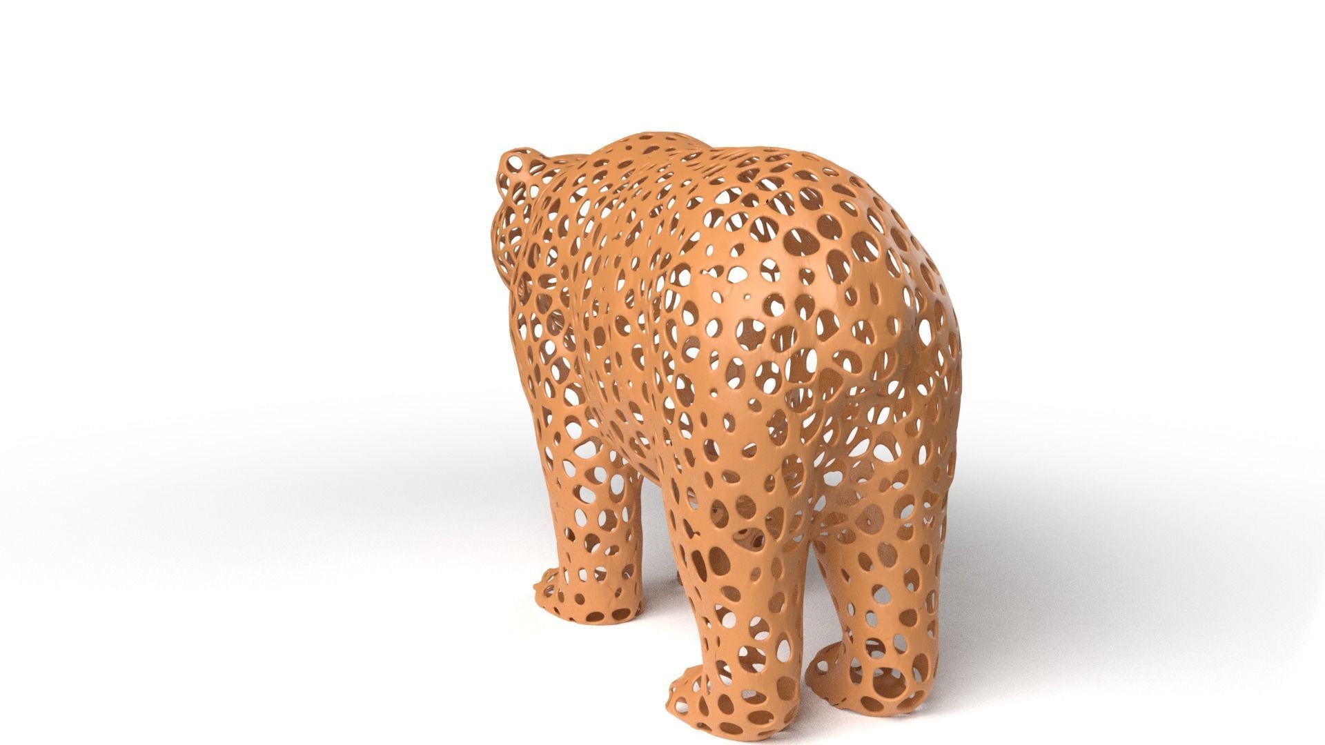 Bear Voronoi Low-poly 3D model_5