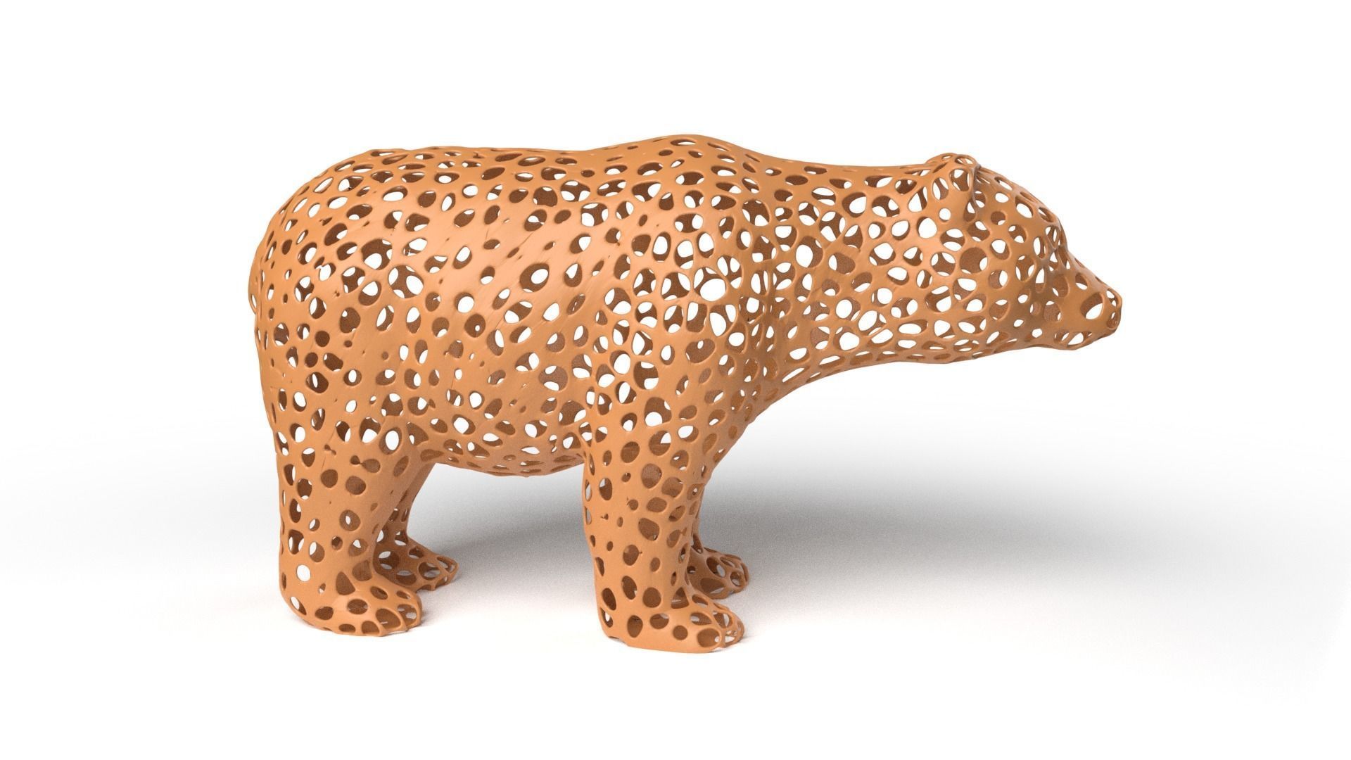 Bear Voronoi Low-poly 3D model_3